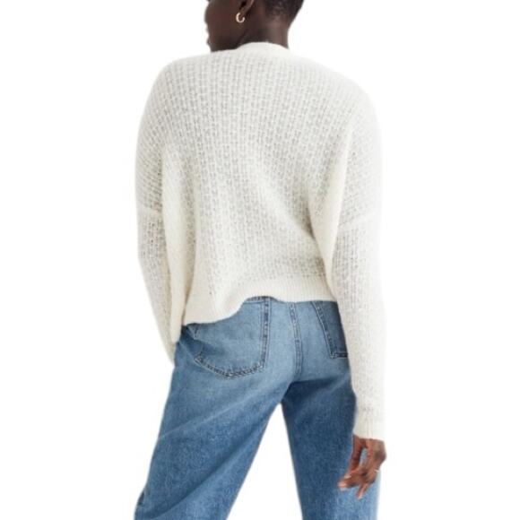 Madewell Mayfair Cardigan Sweater Oversize Alpaca Blend Button Up Ivory Fits S-L - Picture 4 of 11